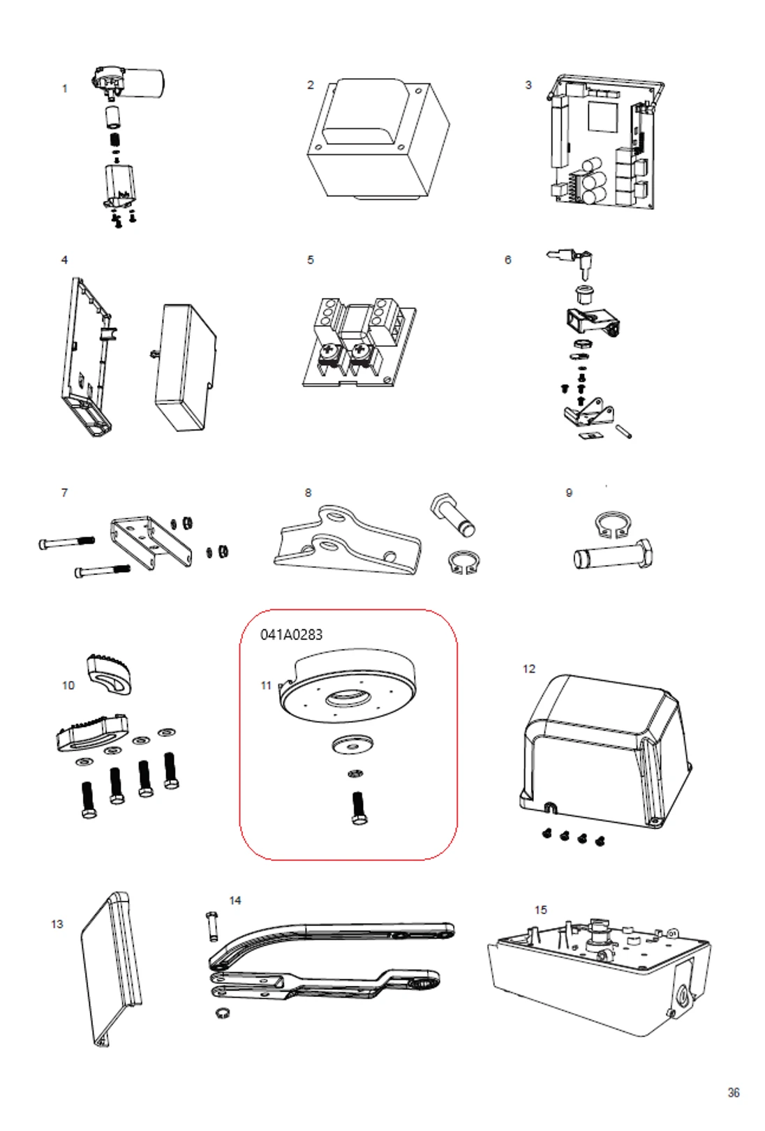 041A0283 kryt koncového dorazu, nastaviteľný, so skrutkou