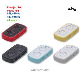 Vysielač Evo2 4-kanálový, 433/868 MHz, pevný/plávajúci kód