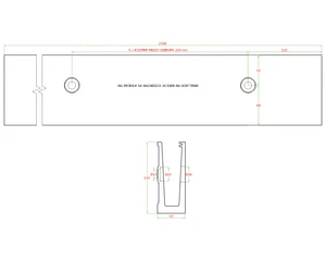 Kotviaci profil, sklo 12 - 22 mm, bočné kotvenie, L = 2,5 m - slide 1