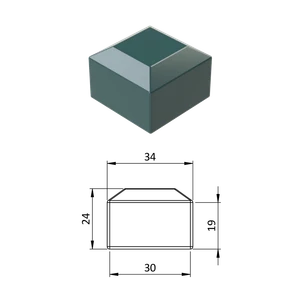 Vonkajšia krytka 30 x 30 mm, plastová PE - slide 0