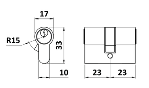 Cylindrická vložka EURO 27/27 mm, niklová, 3 kľúče - slide 1