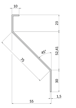 Poškodený Z-profil lamela 3000mm, pozink s vystuženou hranou 10mm