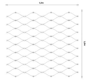 Lanková sieť, 1 x 5 m, oko 60 x 104 mm, ø 2 mm, AISI 316 - slide 0