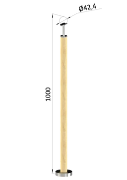 Drevený stĺp, vrchné kotvenie, bez výplne