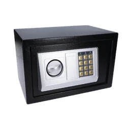 Nábytkový elektronický trezor (310x200x200mm), tloušťka: dveří 3mm, tělo 1mm, vnitřní rozměry 305x140x195mm, barva: čern