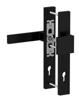 Hliníkový set so štítom kľučka/guľa, čierny brúsený elox