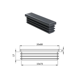 Krytka plastová 20 x 80 mm