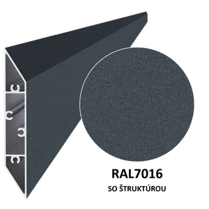 Al profil 108 x 16 x 6000 mm, lak se strukturou RAL 7016 - slide 0