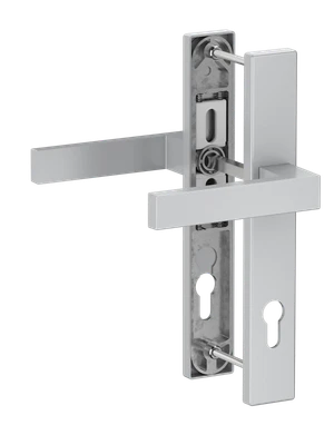 Hliníková sada se štítem klika/klika, stříbrná - slide 0