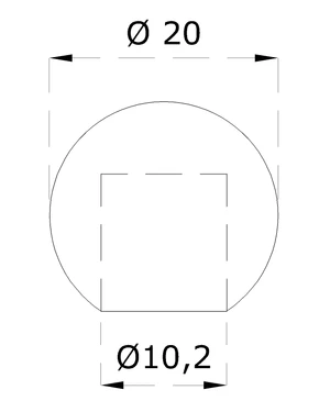 Guľa koncová ø 20 mm na trubku ø 10 mm, brúsená AISI 304 - slide 1