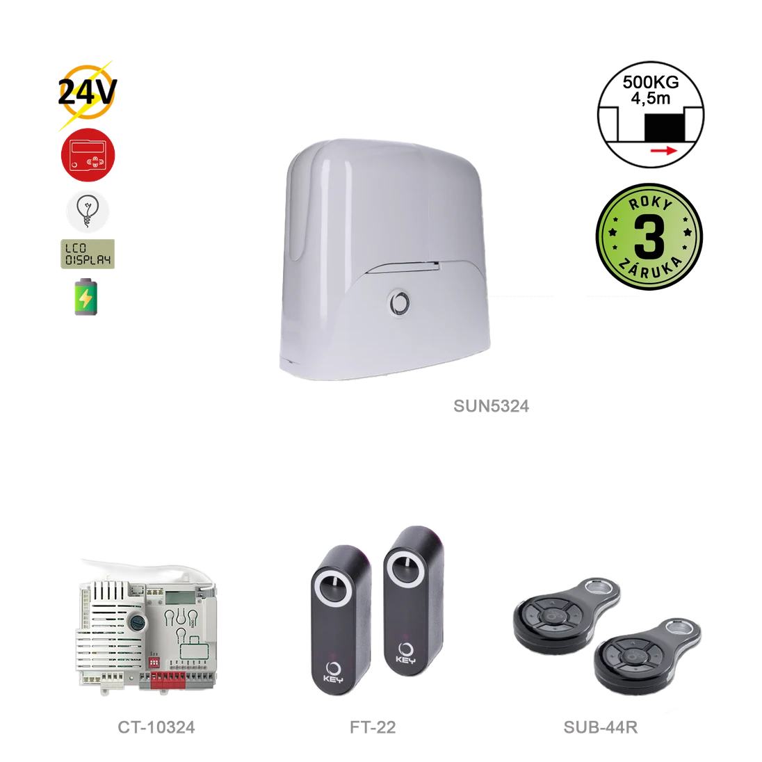 900KSUN5324KS SUNKIT pre posuvnú bránu do 4,5 m/500kg
