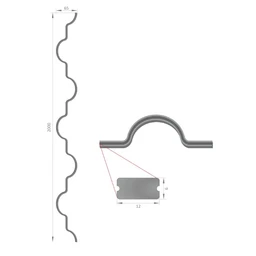 Mrežová výplň hladká, 2000 x 65 mm s bočnou drážkou