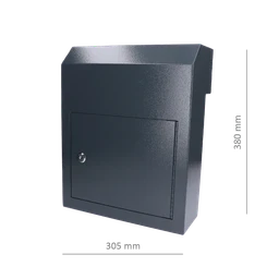 Poštovní schránka (380x305x150mm), tloušťka 1.5mm), Max. formát listu: A4, barva: RAL 7016 Antracit