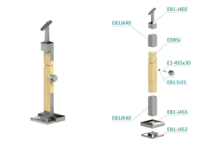 Drevený stĺp, vrchné kotvenie, priechodný, 4-radový - slide 1
