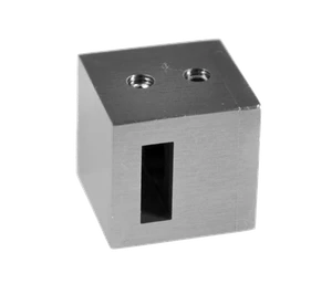 Držiak tyče 15 x 5 mm, plochý, brúsená nerez AISI 304 - slide 0