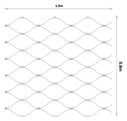 Lanková sieť 0,8 x 1 m, oko 50 x 50mm, ø 2 mm, AISI 316
