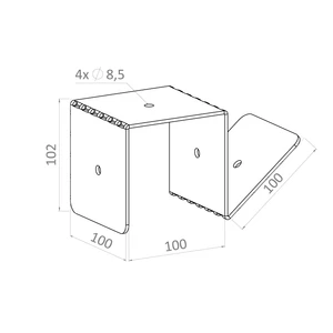 Spojka na hranol 100 x 100 mm, pozinkovaná ocel - slide 4