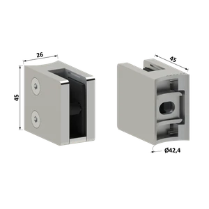 Svorka skla na trubku ø 42,4 mm s podložkou, AISI 304 - slide 2