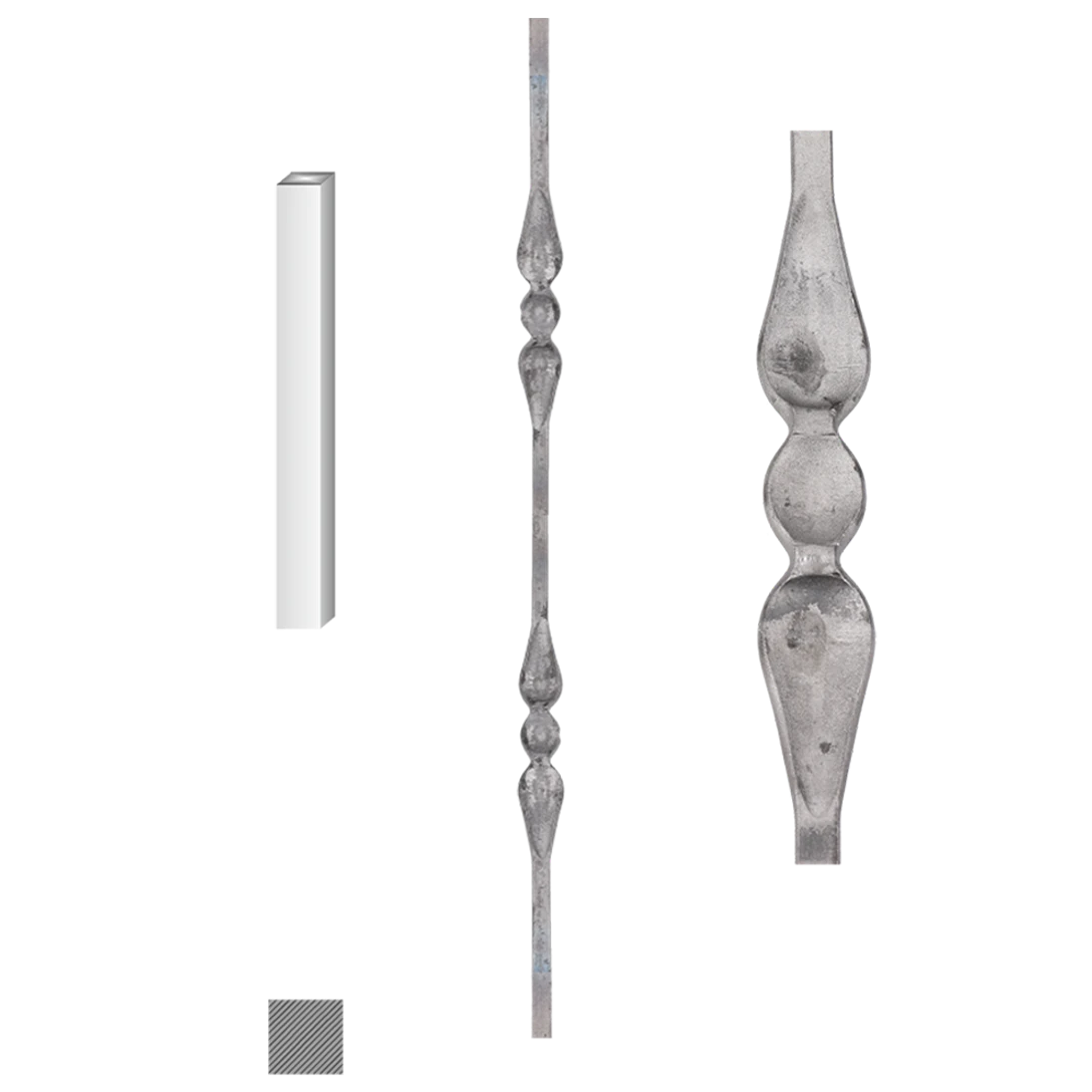 Tyč 12 x 12 x 900 mm, kovaná