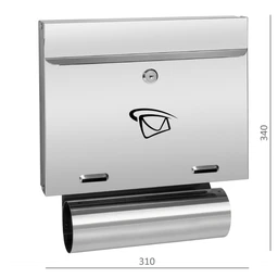 Schránka poštová, max. formát listu A4, leštená AISI 304