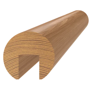 Dřevěný profil (ø42mm /L:3000mm) s drážkou 17x20mm, materiál: dub, broušený povrch bez nátěru, balení: PVC fólie, necinkovaný materiál - slide 0