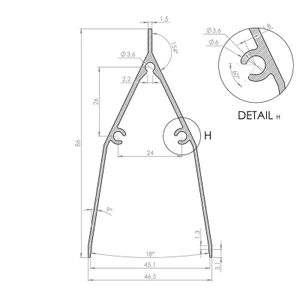 Al profil 86 x 46 x 2000 mm, bez povrchové úpravy - slide 1