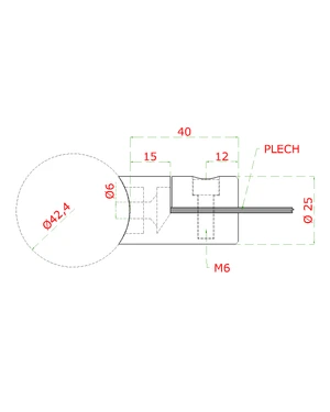 Svorka pre plech 1,5 - 2,5 mm na trubku o 42,4 mm, AISI 304 - slide 1