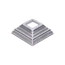Krytka plechová, 80 x 80 x 29 mm, diera 27 x 27 mm, výlisok