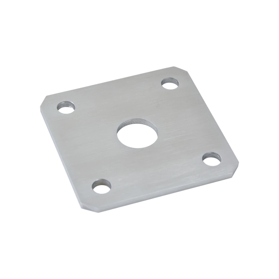 Kotevní deska navařovací k nastavitelným pantům (100x100x5 mm), otvor ø 25 mm, broušená nerez / AISI304