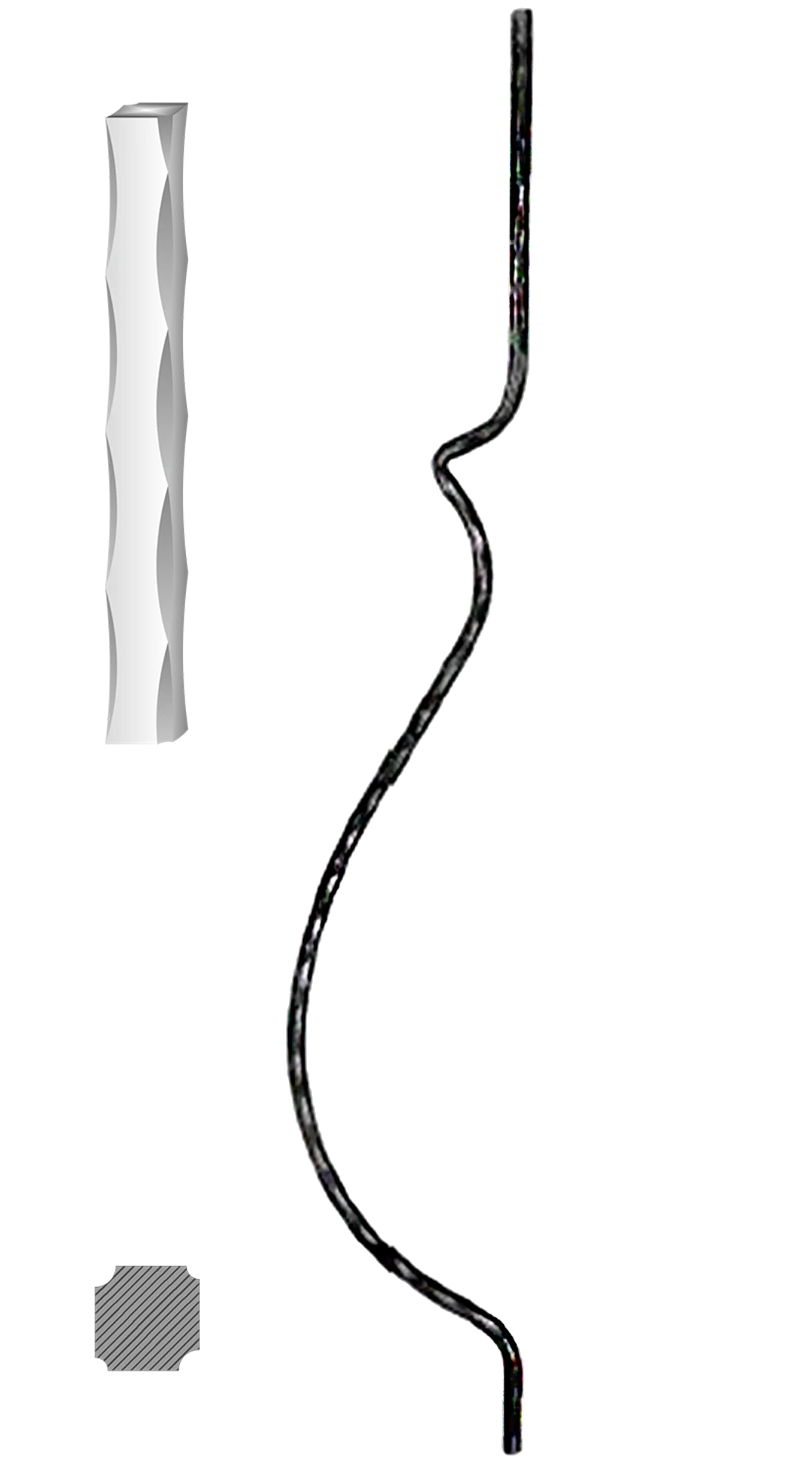 Tyč 12 x 12 mm, 1000 x 160 mm