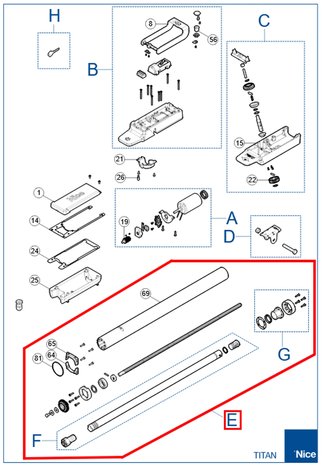 SPAMG206B00 Komplet kit piestu s rúrou pre pohon TTN3724