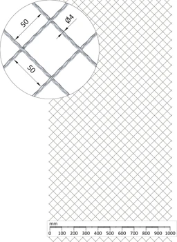 Rebierkové pletené sito 1000 x 2000 mm, vzor Diamant, pozink
