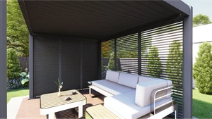 Horizontálny lamelový panel pre pergolu 1 m, otočný - slide 2