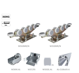 Samonos do 360 kg/6 m, profil 95 x 106  mm, hliník