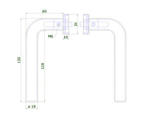 Kľučka (pár) bez dolnej rozety, brúsená nerez AISI 304 - slide 3