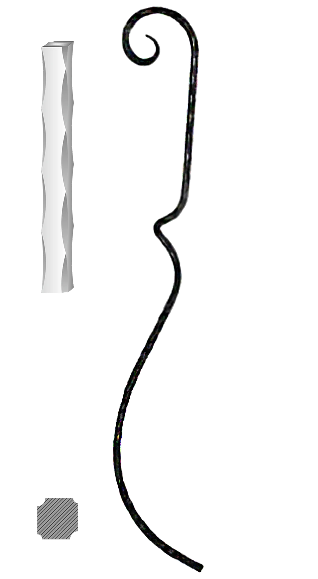 Tyč 12 x 12 mm, 1000 x 160 mm