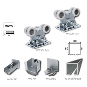 Samonos do 400 kg, dierovaný profil 80 x 80 x 6000 mm, Zn - slide 0