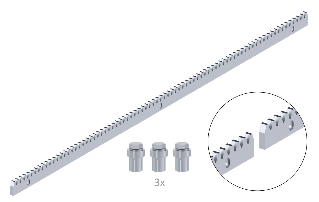 Hrebeň kov 30 x 8 x 1000 mm, M4, max do 1200 kg