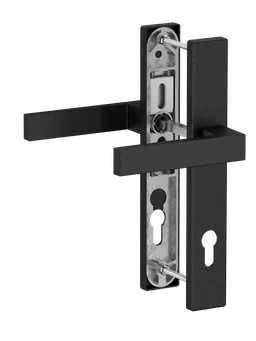 Hliníkový set so štítom kľučka/kľučka, čierny brúsený elox