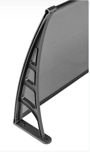 Prístrešok nad vchodové dvere 700 x 1200 mm, čierny - slide 3