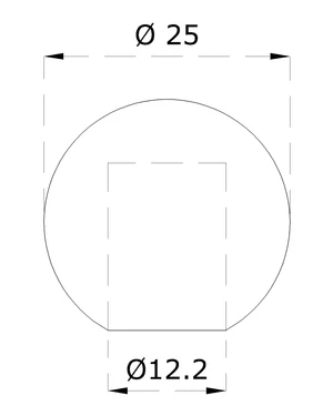 Guľa koncová ø 25 mm na trubku ø 12 mm, brúsená AISI 304 - slide 1