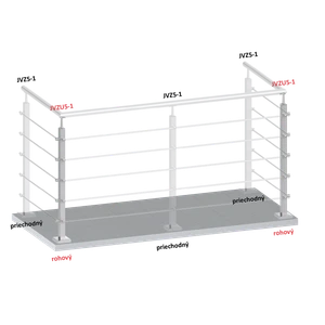 Nerezový stĺp, 5-radový M6,rohový 90° - slide 2