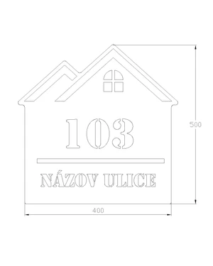 Domovní číslo, vzor 003, bez povrchové úpravy - slide 2