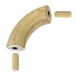 Spojovací oblúk ø 42 mm, dub, brúsený povrch bez náteru