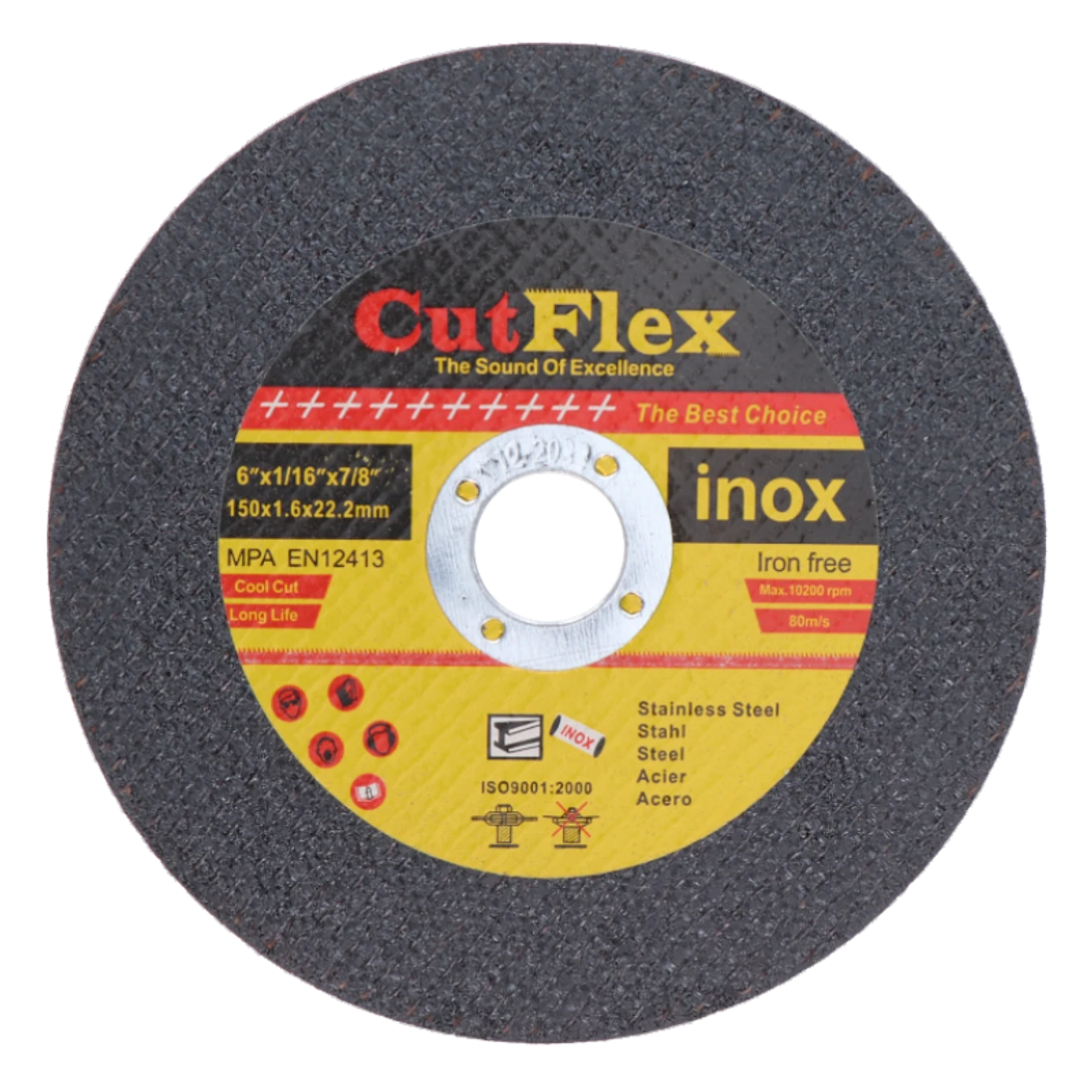 Rezný kotúč na oceľ a nerez, 150 x 1,6 x 22,2 mm