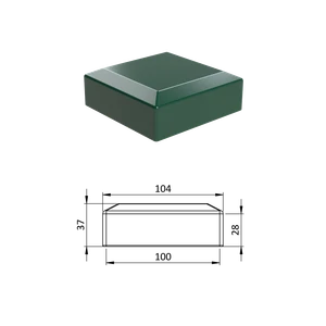 Vonkajšia krytka 100 x 100 mm, plastová PE, zelená - slide 0