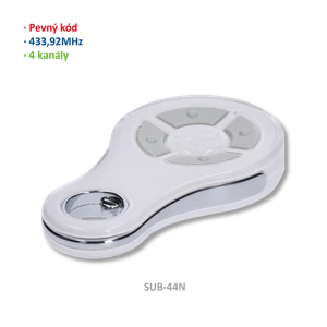 Vysílač 4kanálový, 433MHz, pevný kód, bílý - slide 0