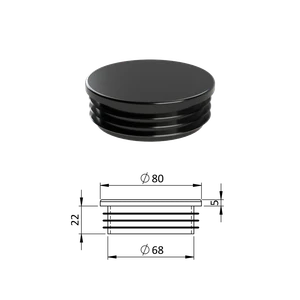Vnútorná krytka guľatá ø 80 mm, plastová, čierna - slide 0