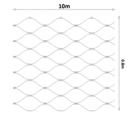 Lanková sieť, 0,8 x 10 m, oko 60 x 104 mm, ø 2 mm, AISI 316