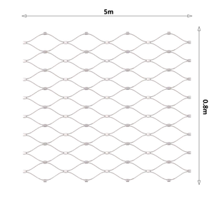 Lanková sieť, 0,8 x 5 m, oko 50 x 50 mm, ø 2 mm, AISI 316 - slide 0